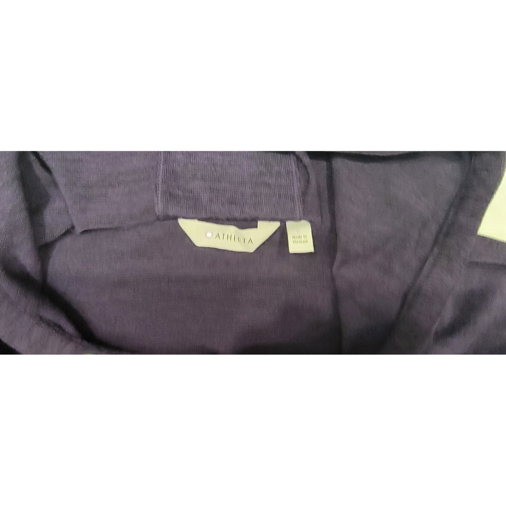 Athleta Full Zip Hoodie Sweatshirt Womens Large Purple Thumbholes Pockets EUC - Picture 9 of 16